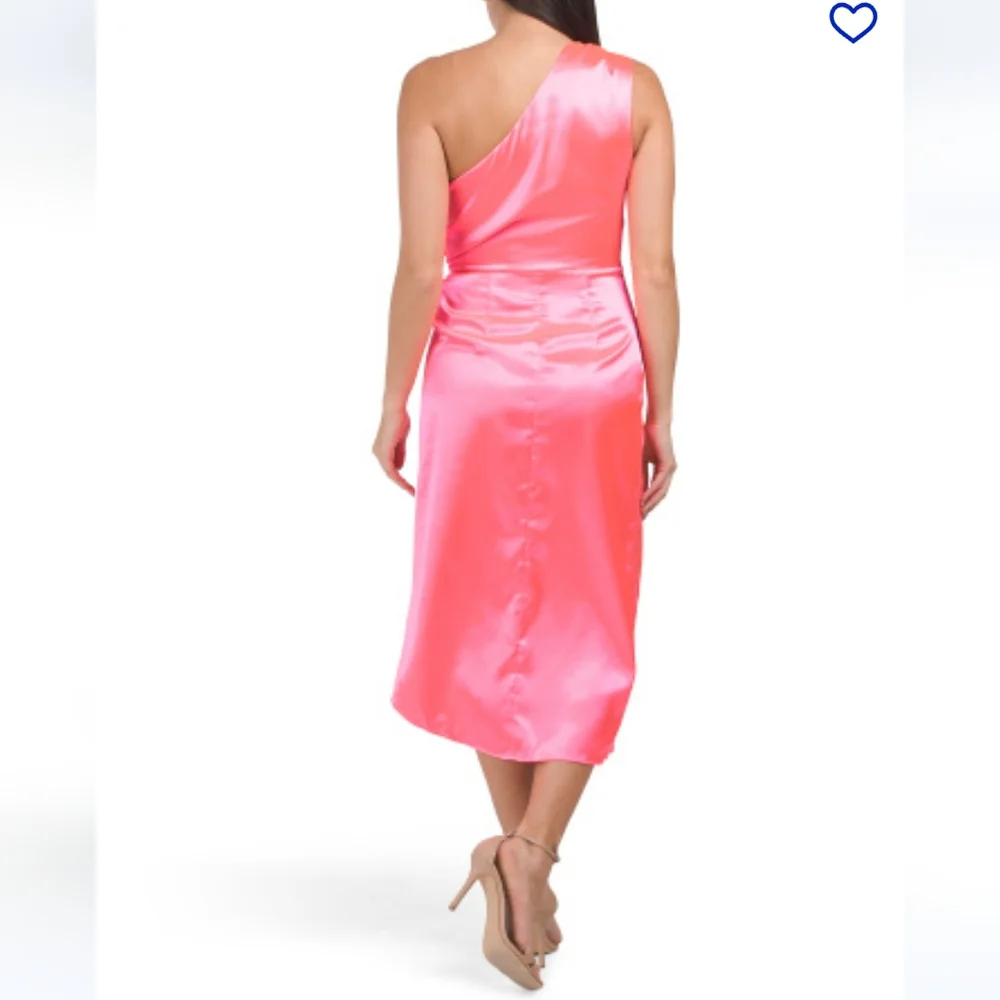 NWT French Connection Womens Satin Adaline Midi Cocktail Party Dress Pink Size 4 - Picture 4 of 9